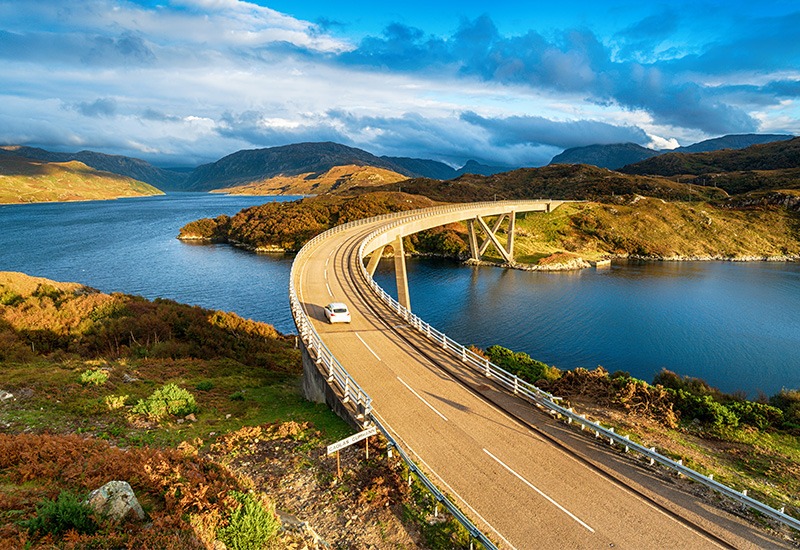 Kylesku brug in Schotland