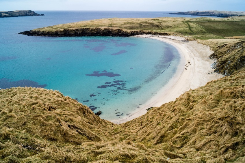 Spiggie Beach op de Shetlandeilanden