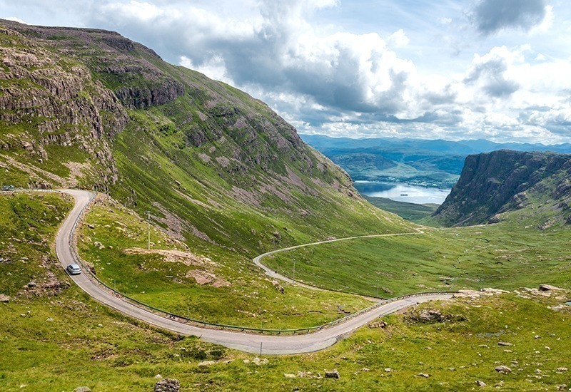 Auto rijden in de Schotse Hooglanden